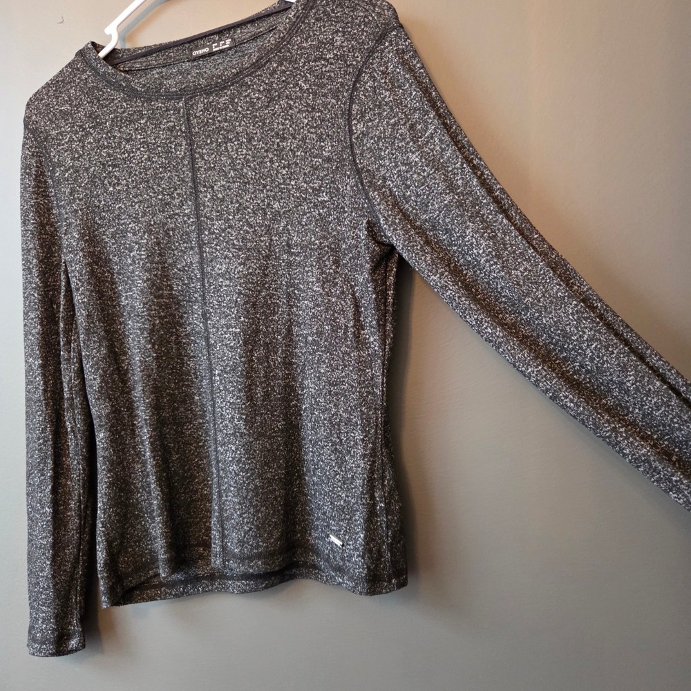 Oysho‎ Long Sleeve Marled Knit Top Women's Size S Charcoal Gray Casual Comfort - Picture 6 of 10